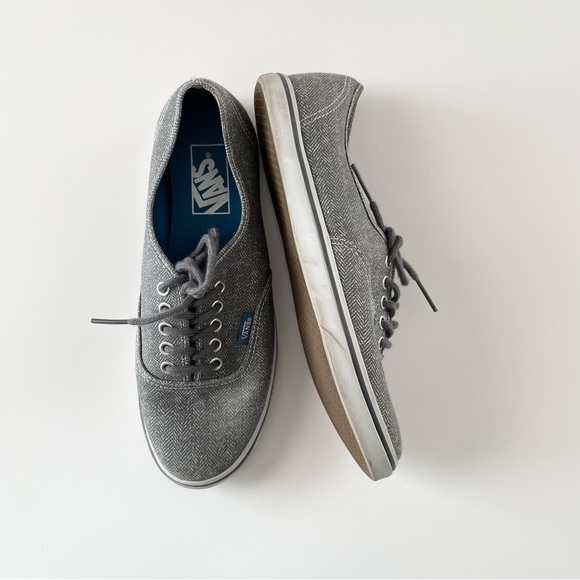 Vans Off the Wall Herringbone Low Top Grey Sneakers - 7.5 - Picture 6 of 9